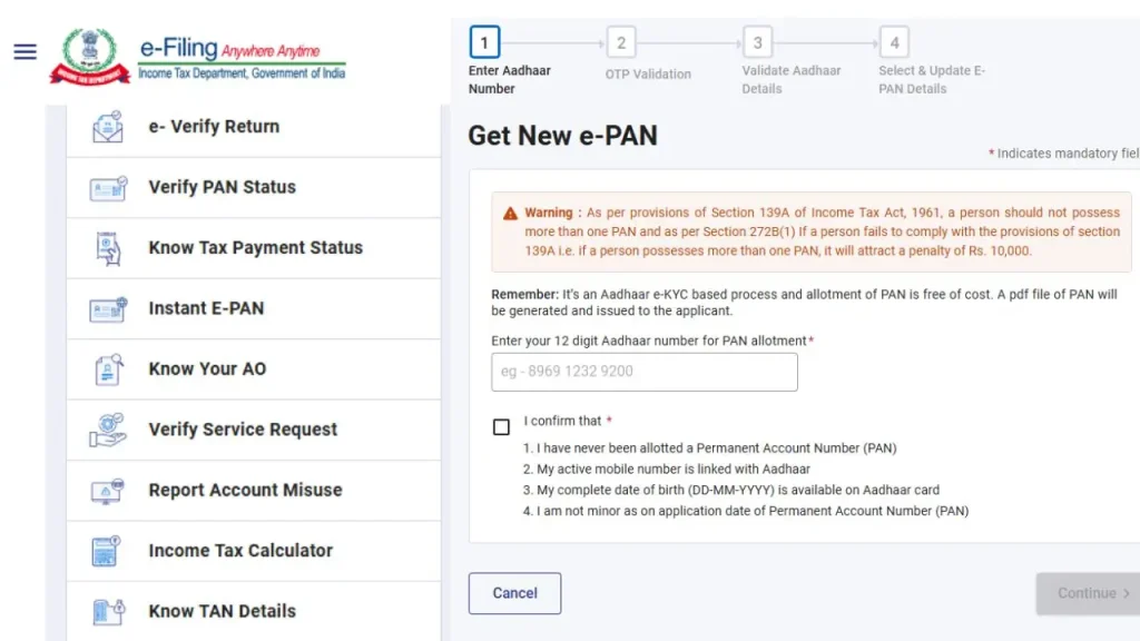 apply online pan card